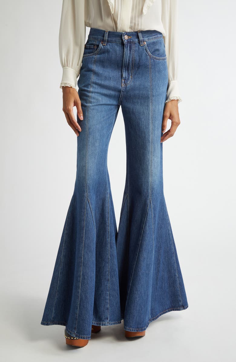 Chloé Nonstretch Denim Flare Leg Jeans, Main, color, 