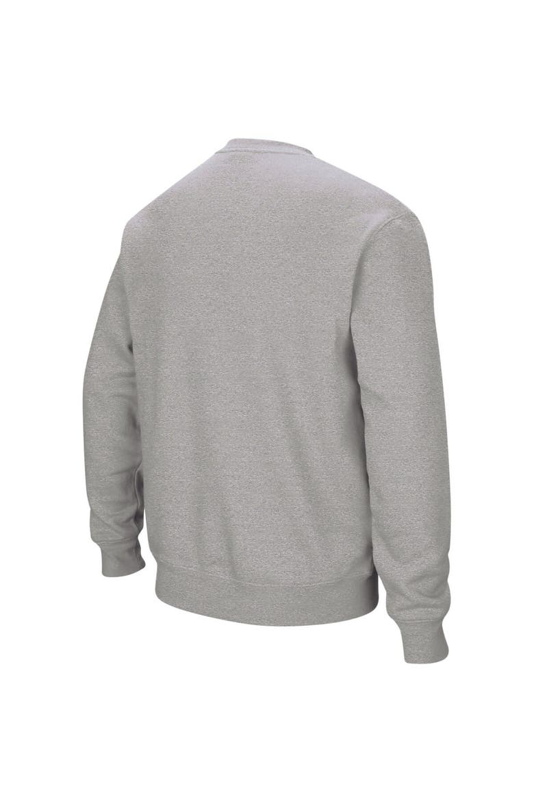 Men's Colosseum Heather Gray Northwestern Wildcats Arch & Logo Crew Neck Sweatshirt, Alternate, color, Heather Gray