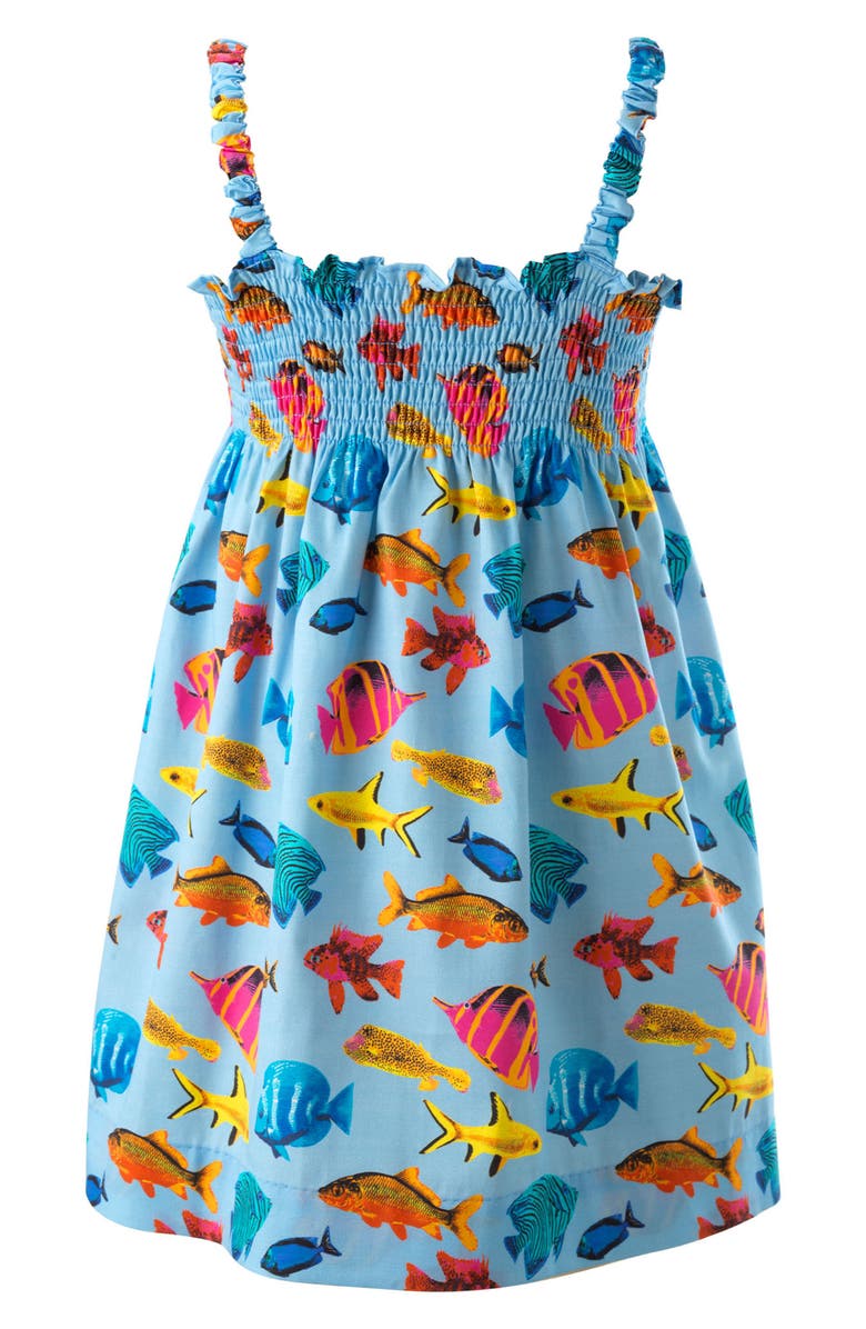 Rachel Riley Tropical Fish Print Cotton Sundress & Bloomers, Alternate, color, 