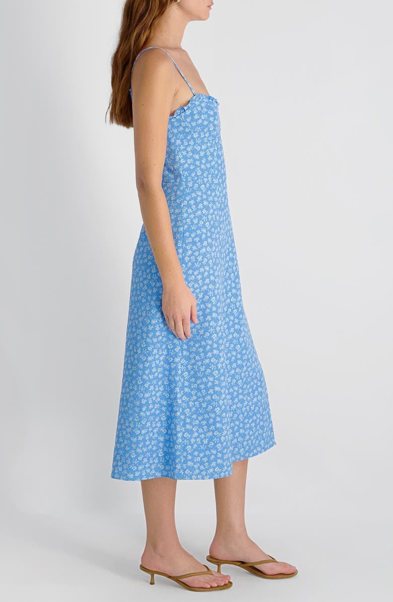 French Connection Stacey Floral Print Sleeveless Midi Dress, Alternate, color, Poolside Blue-White