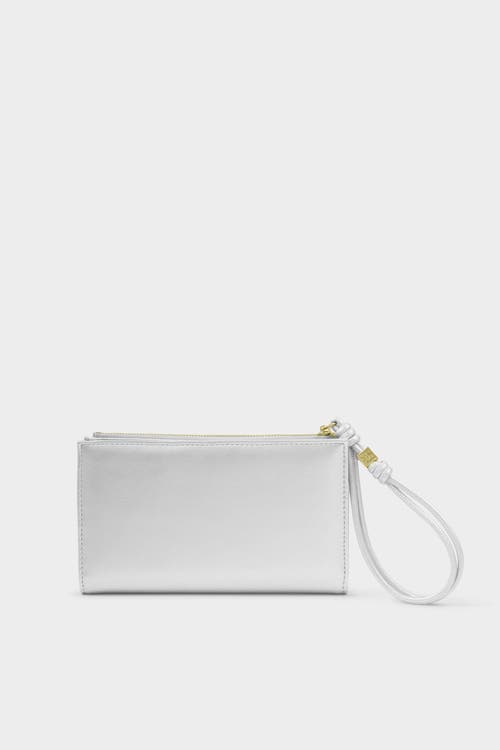 Katie Loxton Arden Large Braided Wristlet Wallet In Silver