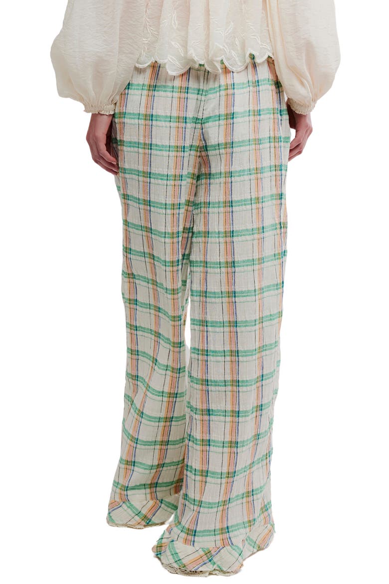 Hour Glass Plaid Wide Leg Pants, Alternate, color, IVORY COMBO