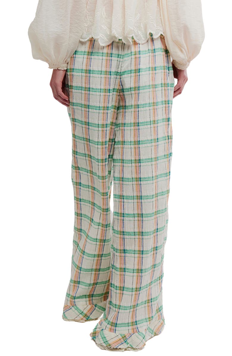 Free People Hour Glass Plaid Wide Leg Pants, Alternate, color, 