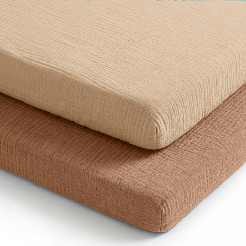 Muslin Cotton Bassinet Sheets, 2 Pack