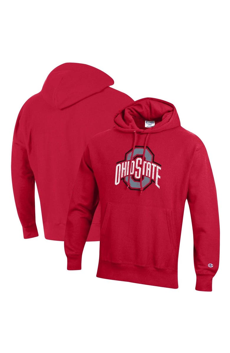 Champion Men's Champion Scarlet Ohio State Buckeyes Vault Logo Reverse Weave Pullover Hoodie, Main, color, Scarlet