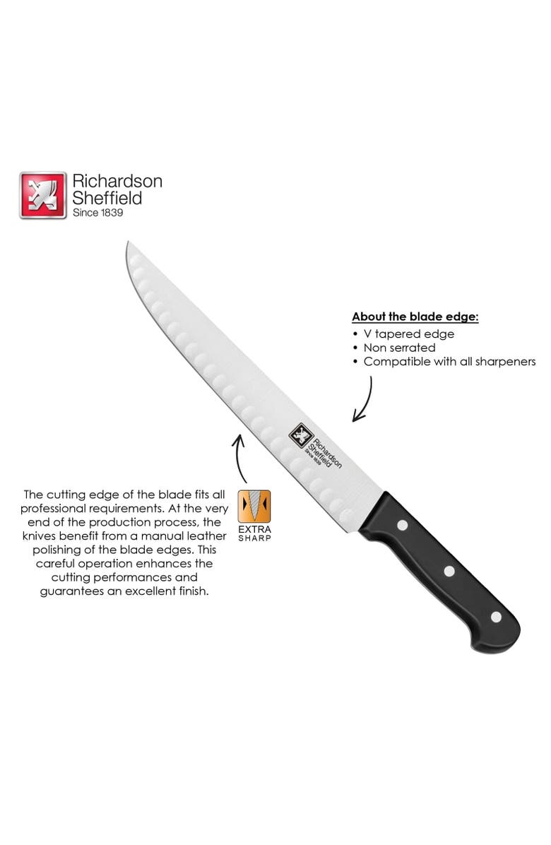 Richardson Sheffield Universal 10-Inch Butcher Knife with Notches, Alternate, color, Silver
