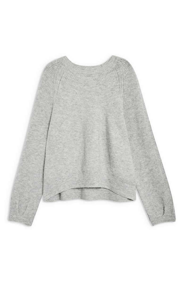Topshop Ribbed Crewneck Sweater, Alternate, color,