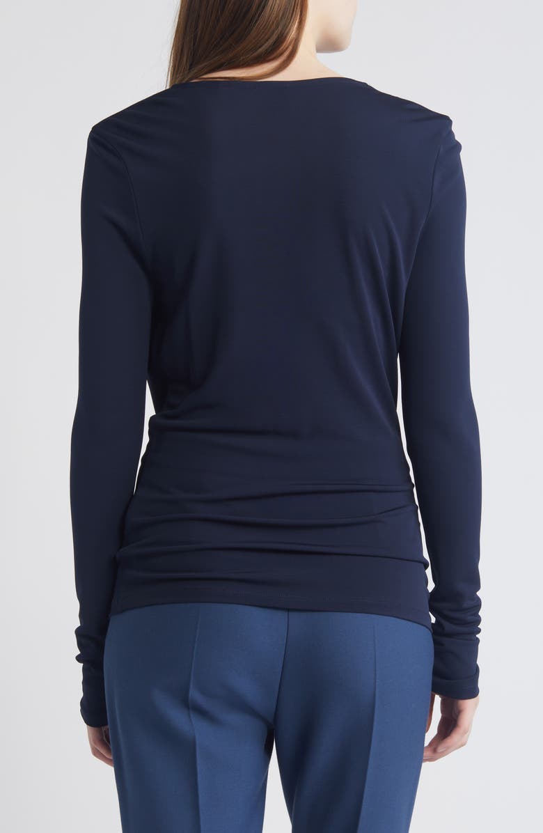 BOSS Eseyana Drape Neck Knit Top, Alternate, color, Dk Bu