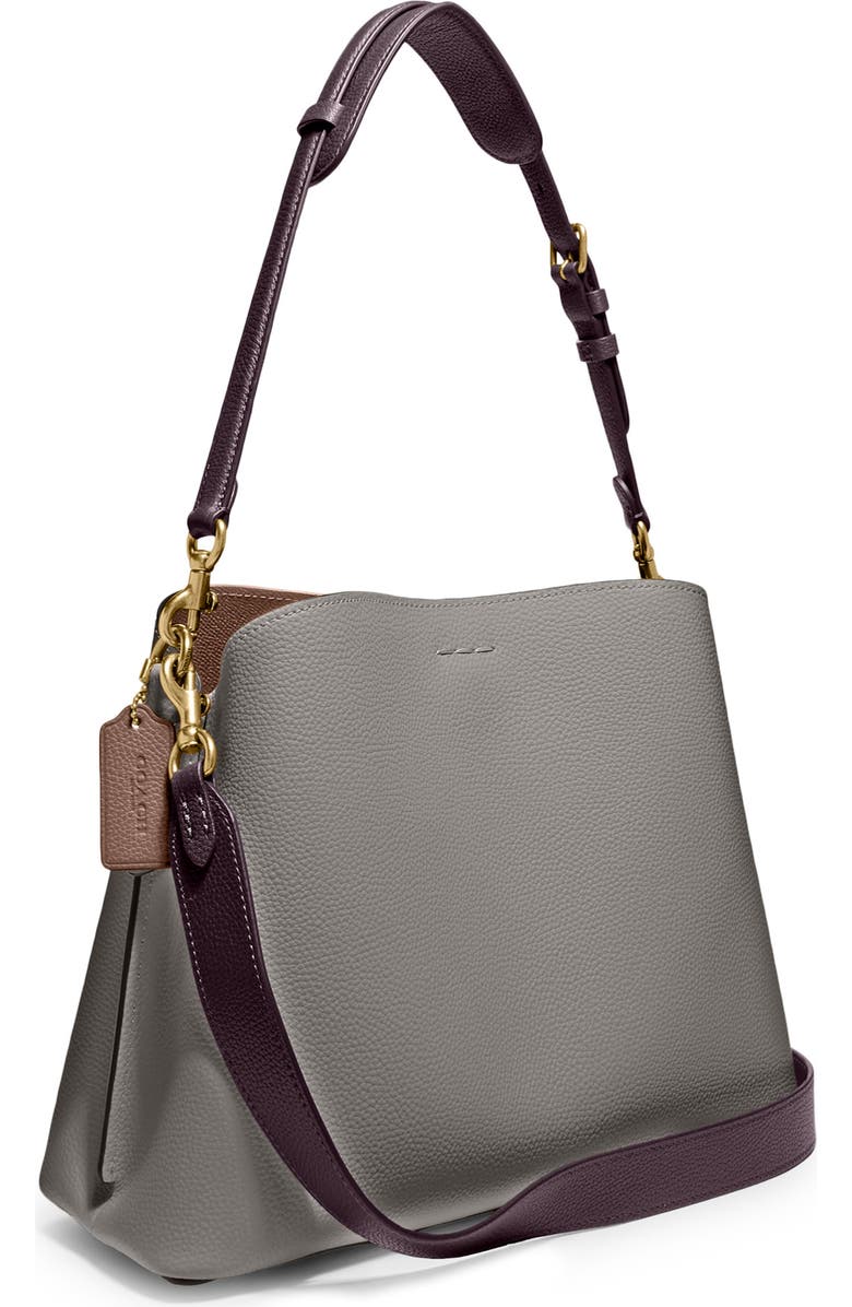 COACH Willow Colorblock Pebble Leather Shoulder Bag, Alternate, color,