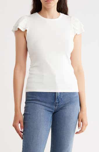 CYRUS Cap Sleeve Rib Top