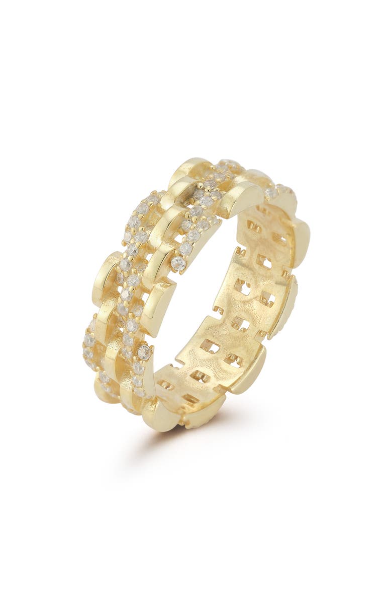 Link Band Ring, Alternate, color, GOLD