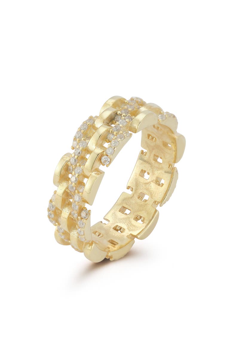 CHLOE AND MADISON Link Band Ring, Alternate, color, Gold