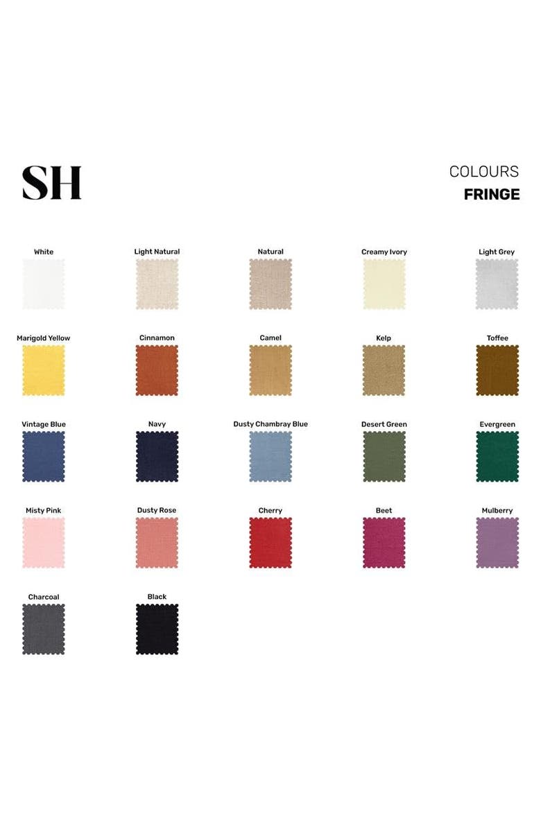 Solino Home Linen Dinner Napkins - Fringe, 20" x 20" Inch, Alternate, color, Black