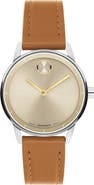 Movado Bold Echo Leather Strap Watch, 30mm
