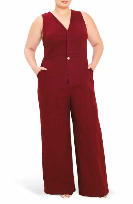 Sleeveless Wide Leg Denim Jumpsuit