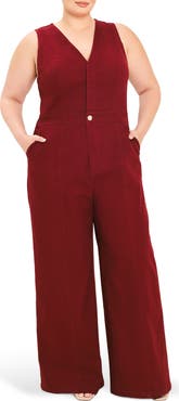 FLYING TOMATO Sleeveless Wide Leg Denim Jumpsuit