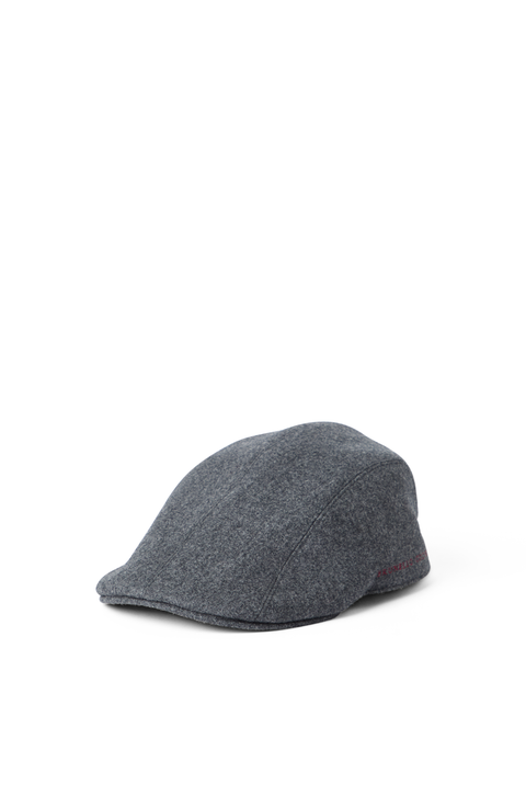 Virgin wool flannel flat cap