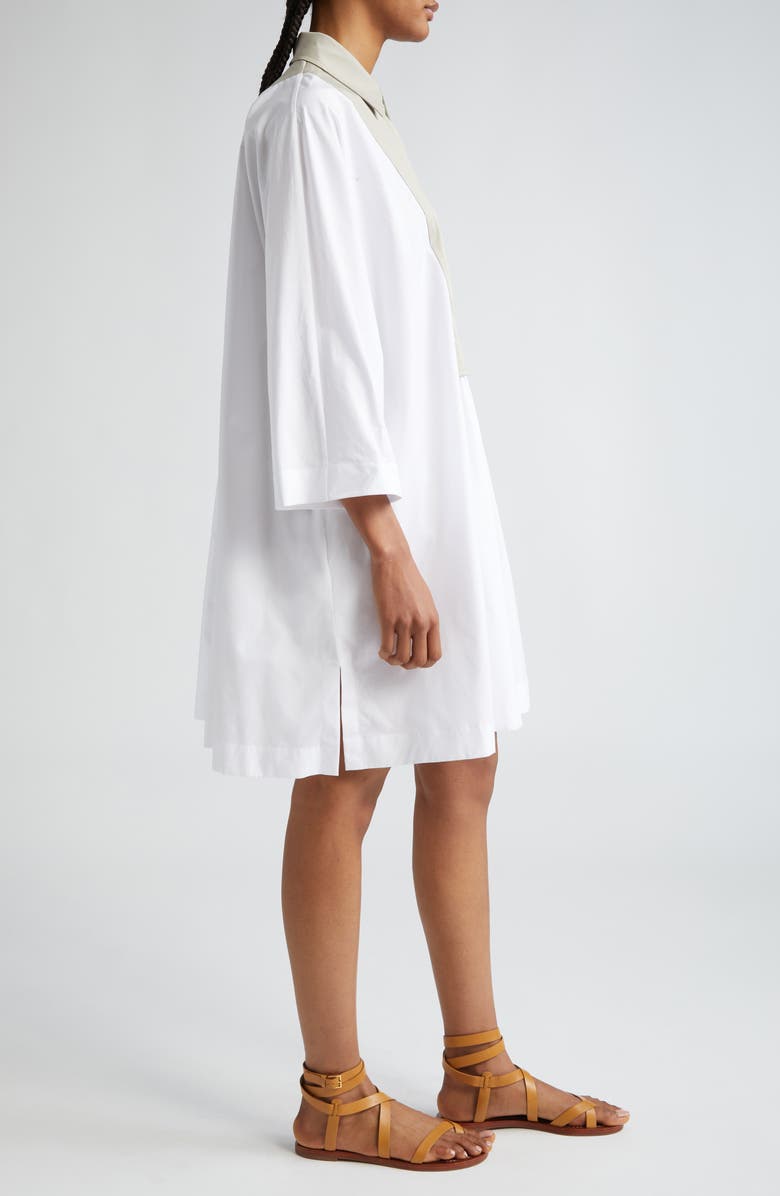 Max Mara Tattico Contrast Bib Poplin Shirtdress, Alternate, color, 
