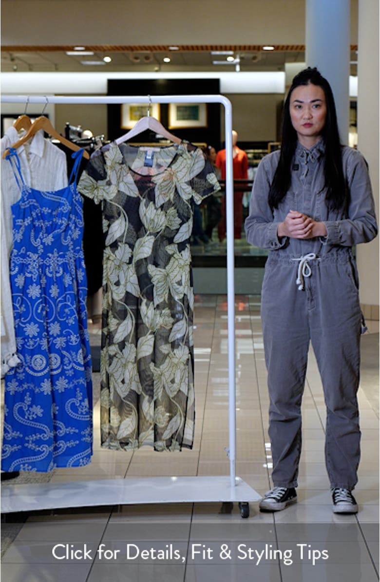 Floral Mesh Cover-Up Midi Dress, sales video thumbnail