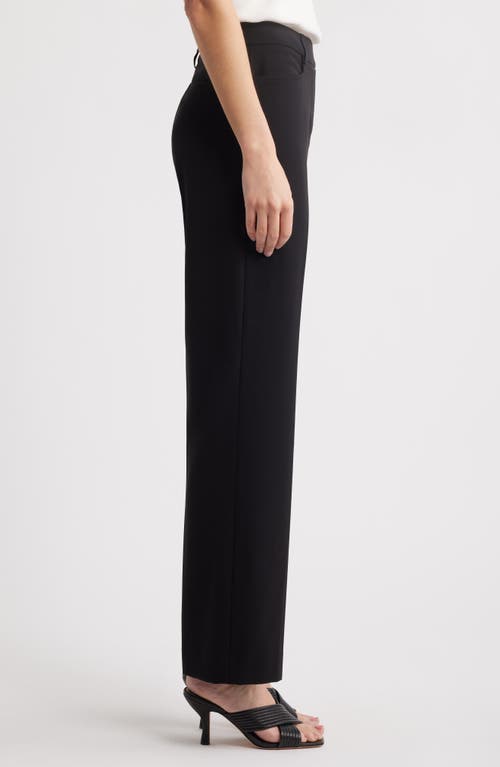 Tahari Asl Bird Eye Straight Leg Pants In Black