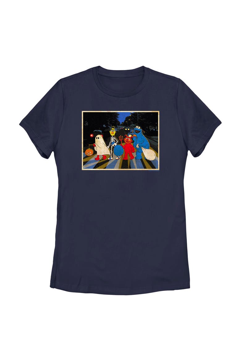 Women's Sesame Street Halloween Abbey Road  Graphic T-Shirt, Main, color, Navy Blue