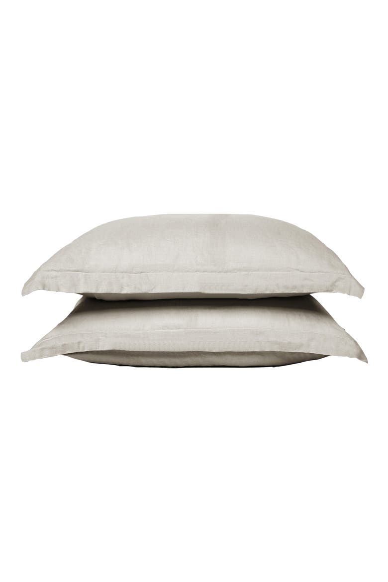 French Linen Set of 2 Shams, Alternate, color, FOG