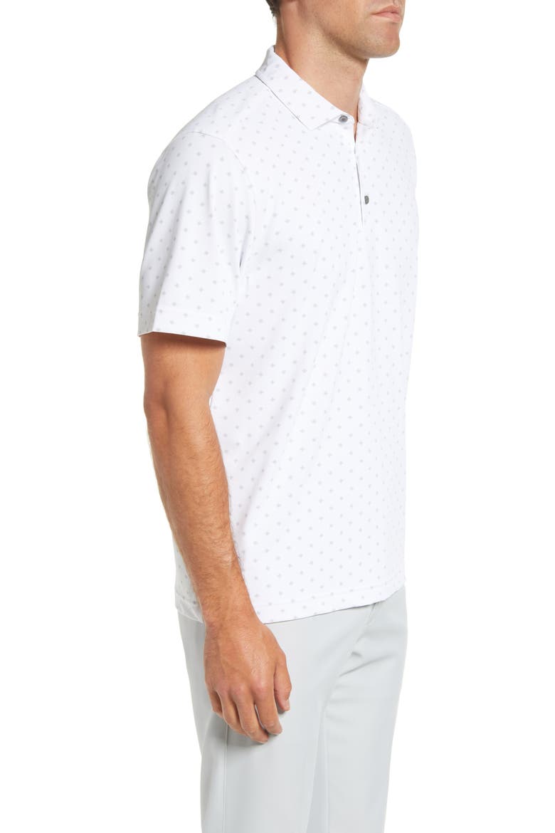 Virtue Piqué Tile Print Polo, Alternate, color, WHITE