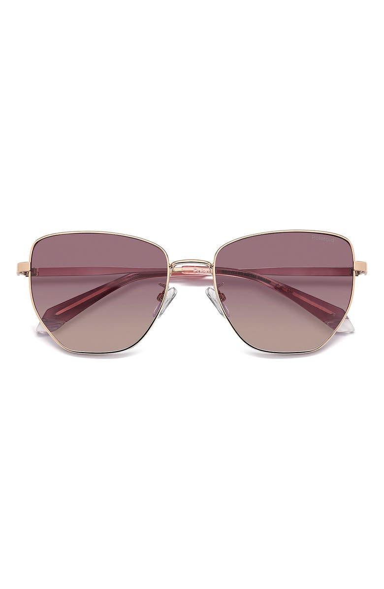 Polaroid 56mm Polarized Gradient Square Sunglasses, Alternate, color,