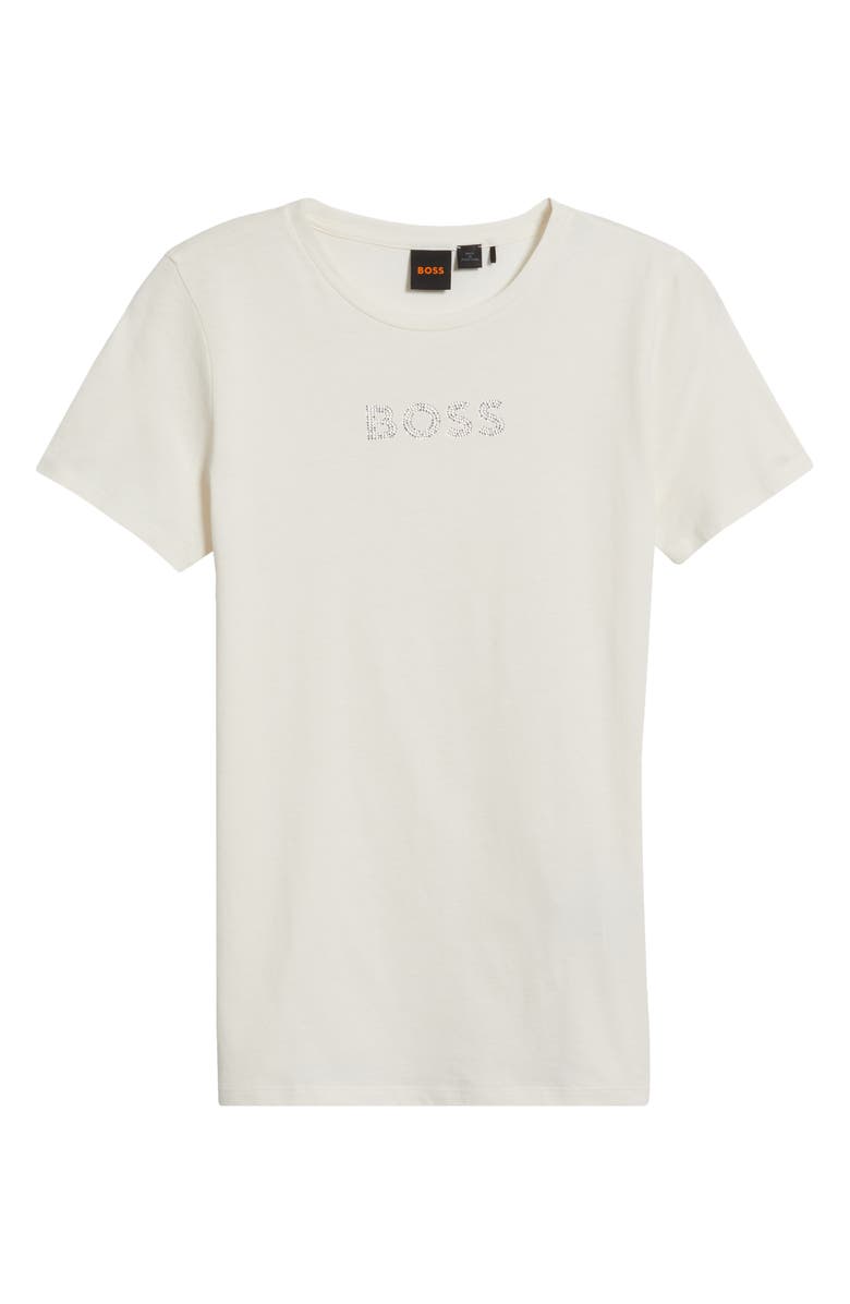 BOSS Orange Rhinestone Embellished Cotton Graphic T-Shirt, Alternate, color, White