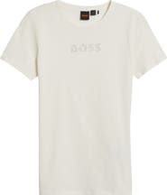 BOSS Orange Rhinestone Embellished Cotton Graphic T-Shirt
