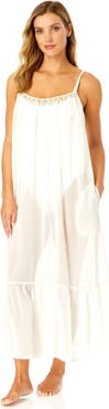Anne Cole Women's Adjustable Maxi Dress with Seashell Trim Cover Up