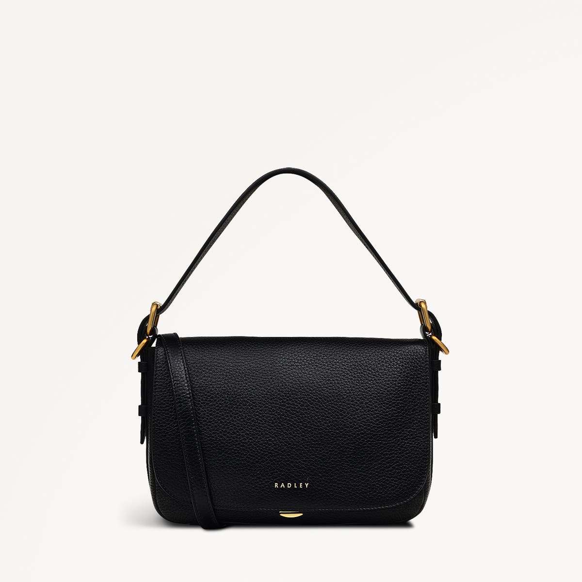 Radley Grafton Street Small Flapover Crossbody Bag, Main, color, Black