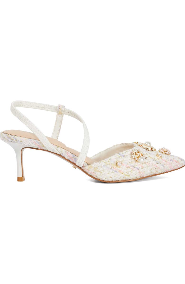 Dune London Dyana Pointed Toe Pump, Alternate, color, White Multi