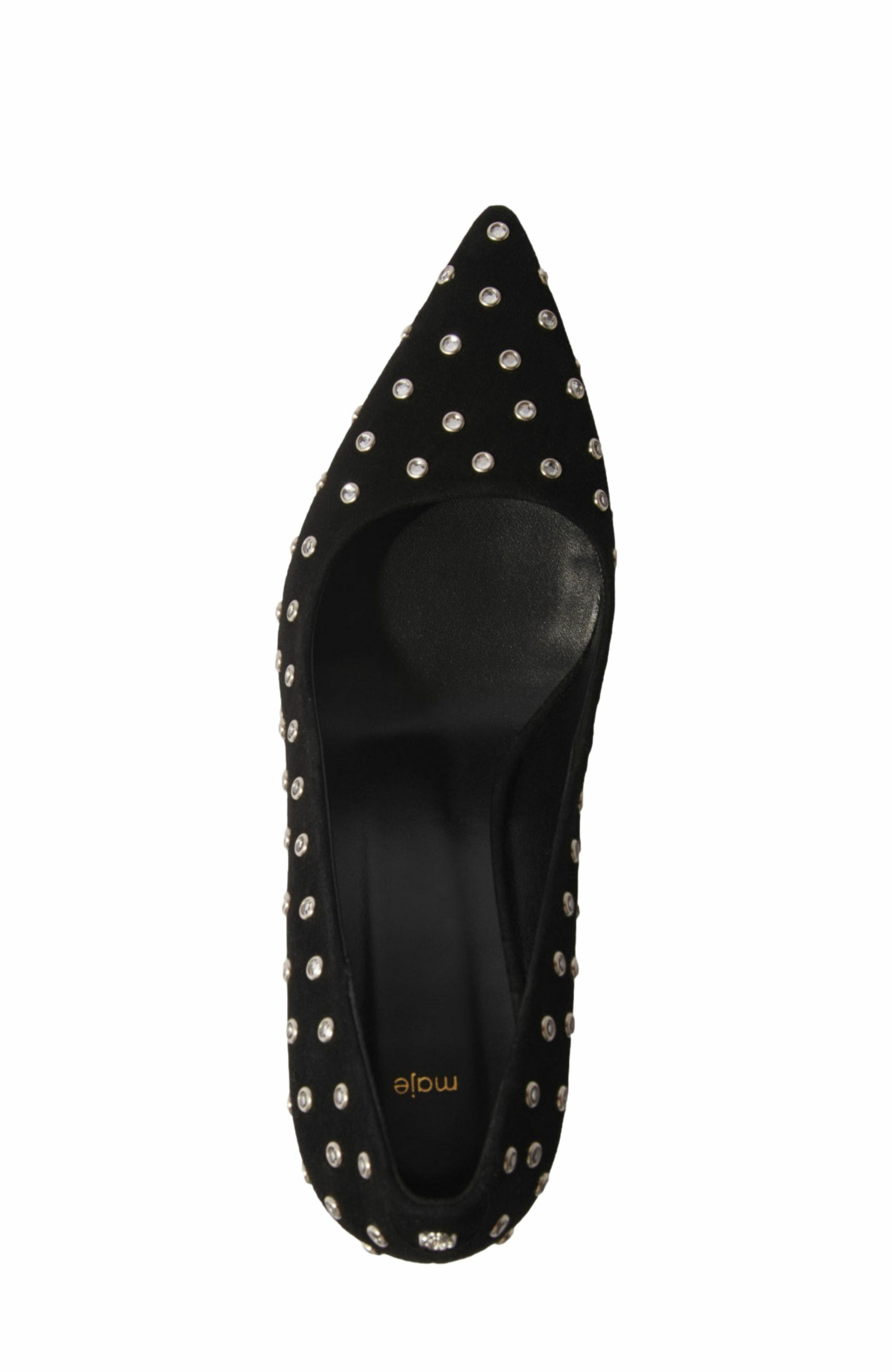 maje Rhinestone pumps with pointed toes, Alternate, color, Black