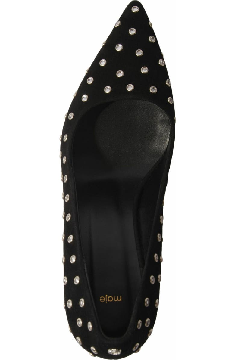 maje Rhinestone pumps with pointed toes, Alternate, color, Black