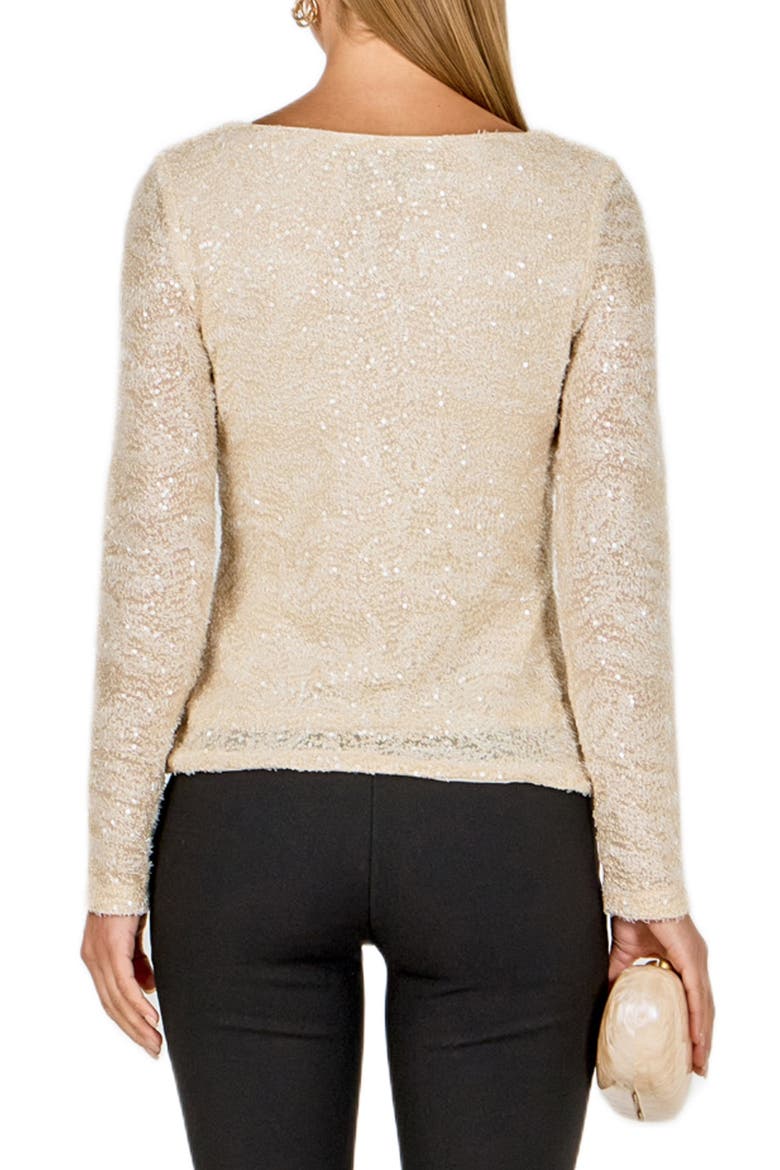 Sequin Scoop Neck Top, Alternate, color, BEIGE