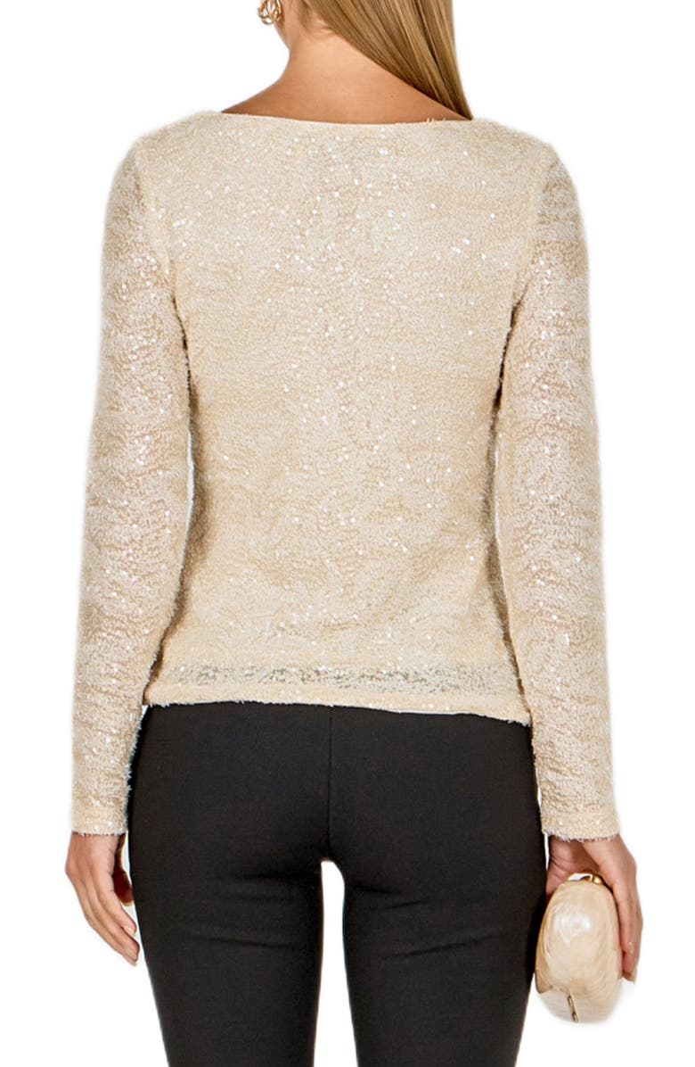 Endless Rose Sequin Scoop Neck Top, Alternate, color, Beige