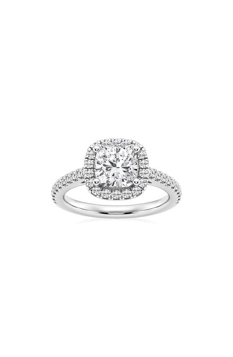 Cushion Cut Lab Created Diamond Halo Ring - 2.0ct.
