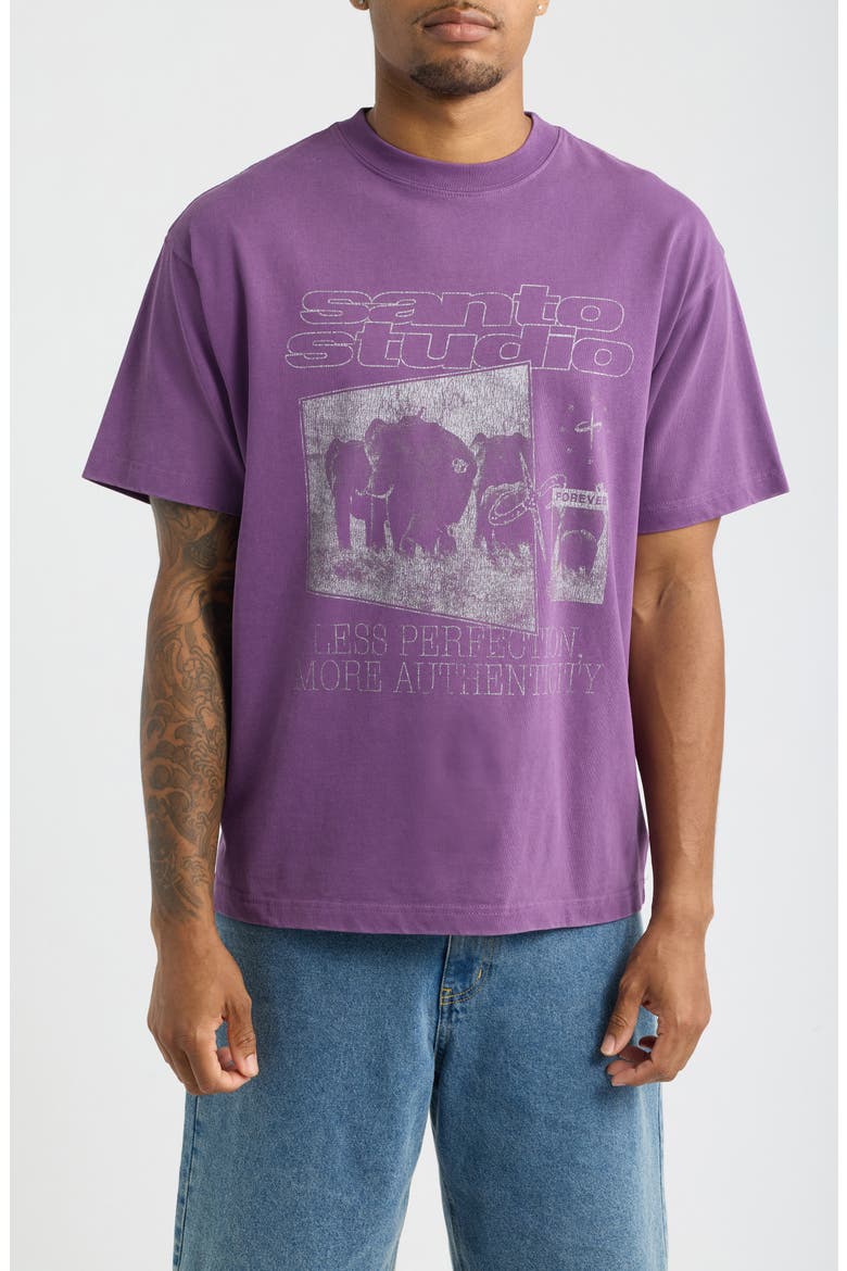 Elephant Quotes Graphic T-Shirt, Main, color, FADE PURPLE