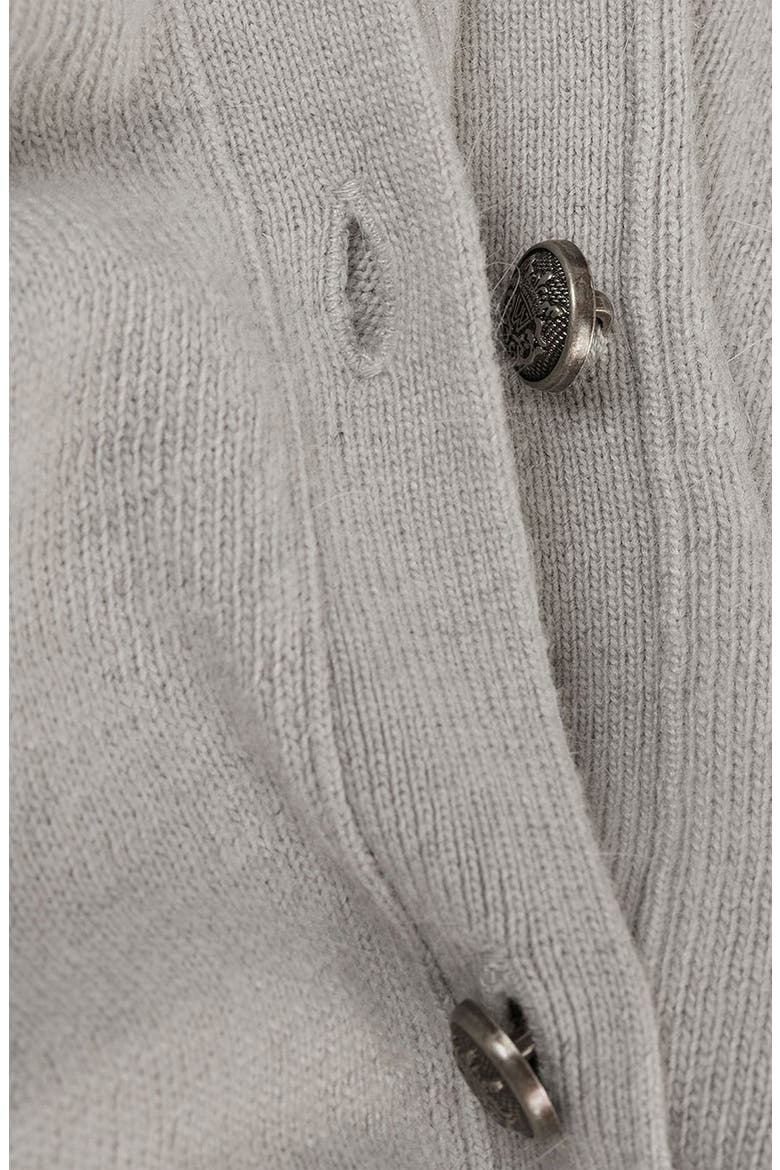 Sheer Sleeve Envelope Back Cardigan, Alternate, color, GREY