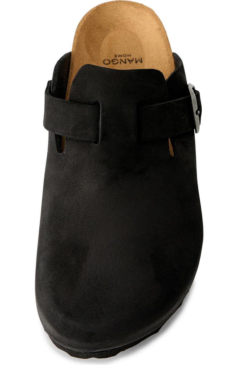 MANGO Leather Clog, Alternate, color, Charcoal