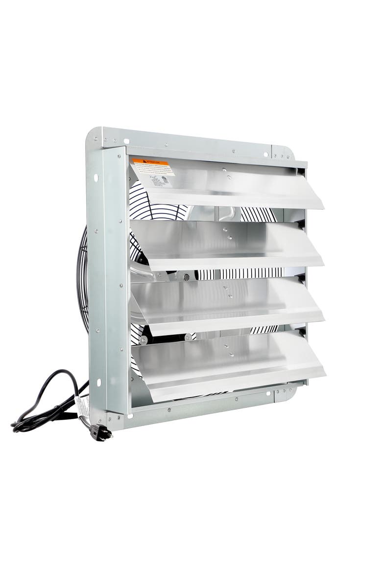 Vie Air 18 Inch Shutter Exhaust Fan with Power Cord, Main, color, Chrome