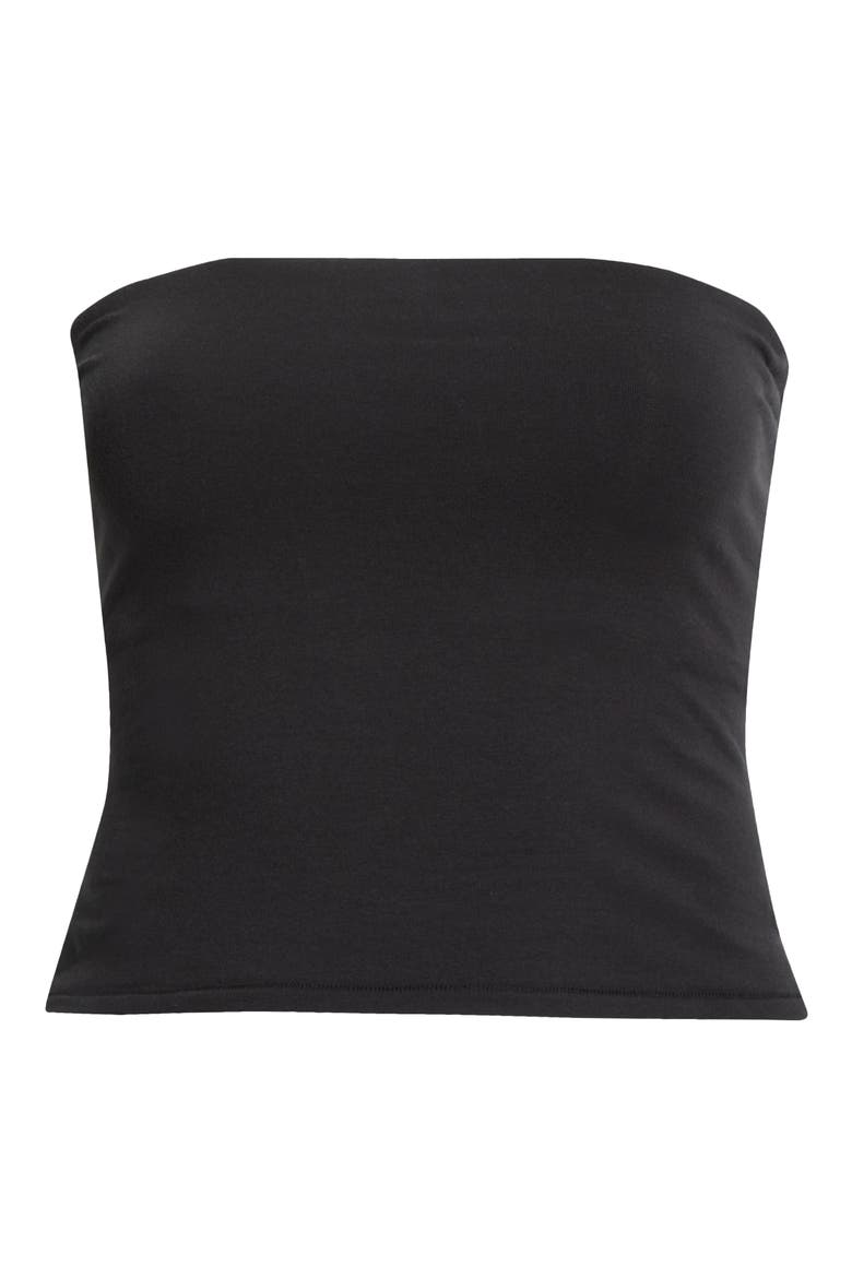 Stretch Cotton Jersey Tube Top, Main, color, SOOT