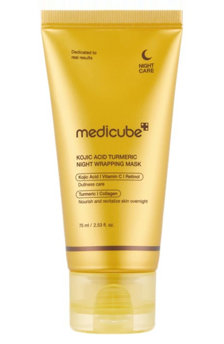 MEDICUBE Kojic Acid Turmeric Night Wrapping Mask, Main, color, Yellow