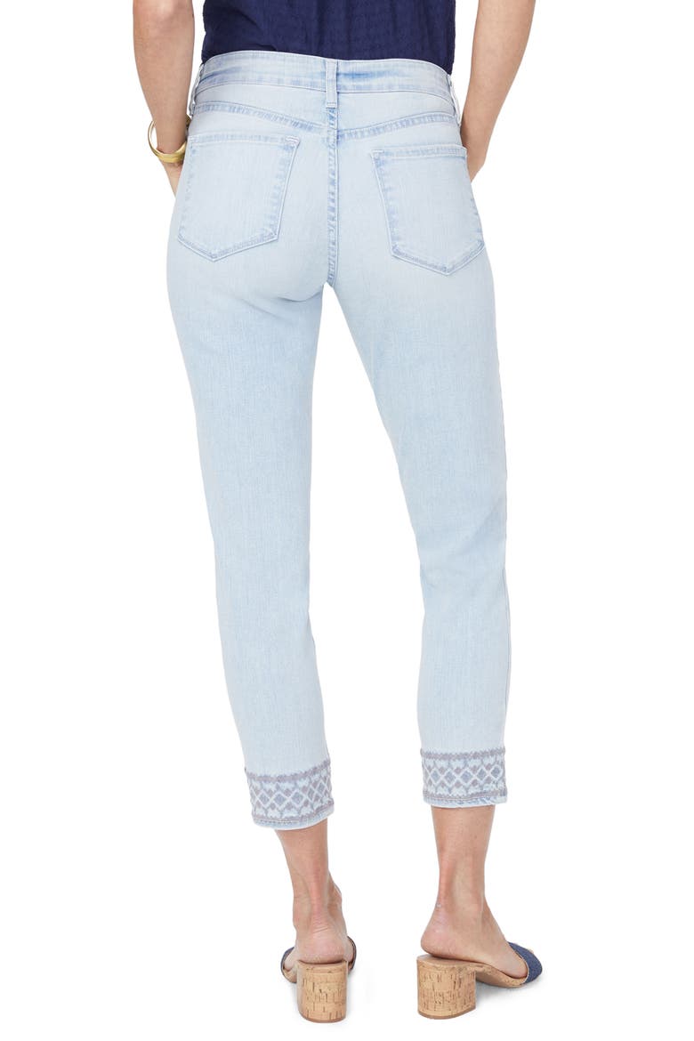 Ami Embroidered Border Ankle Skinny Jeans, Alternate, color, PALM DESERT
