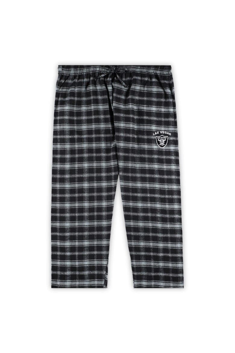 Women's Concepts Sport Black Las Vegas Raiders Plus Size Badge T-Shirt & Flannel Pants Sleep Set, Alternate, color, Black