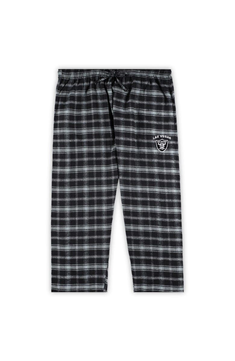 CONCEPTS SPORT Women's Concepts Sport Black Las Vegas Raiders Plus Size Badge T-Shirt & Flannel Pants Sleep Set, Alternate, color, 