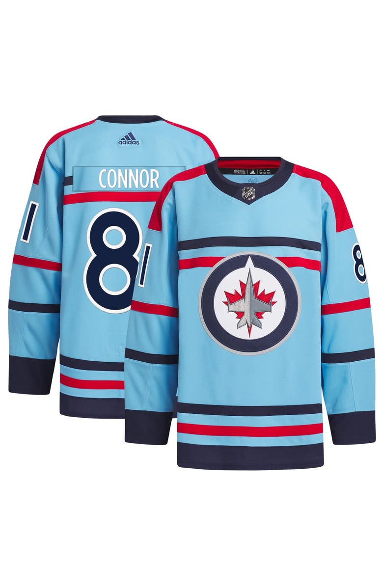 adidas Men's adidas Kyle Connor Light Blue Winnipeg Jets Anniversary Primegreen Authentic Player Jersey, Main, color, 