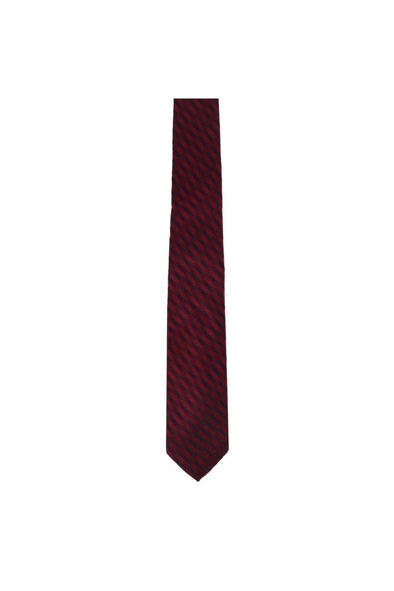 Nathanial Regal Patterned Diagonal Line Silk Business Necktie, Alternate, color, Red