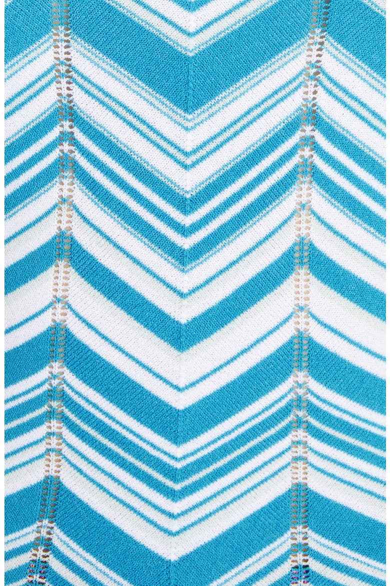 Micro Chevron Knit Tank, Alternate, color, CYAN/ WHITE